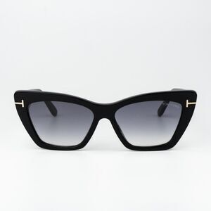 Tom Ford WYATT Women Sunglasses Black Gradient Smoke Cat Eye FT0871/S 01B BRAND